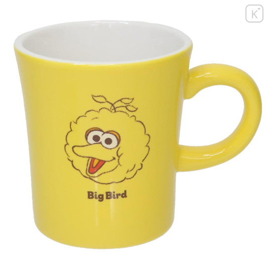 Japan Sesame Street Porcelain Mug - Big Bird Happy - 1