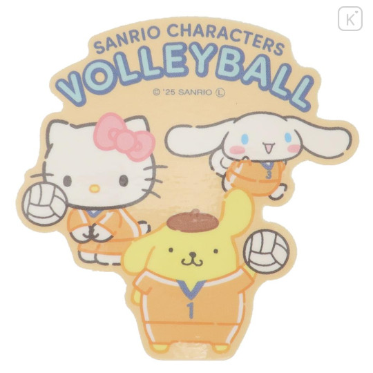 Japan Sanrio Vinyl Sticker - Cinnamoroll & Hello Kitty & Pompompurin : Volley Ball - 1