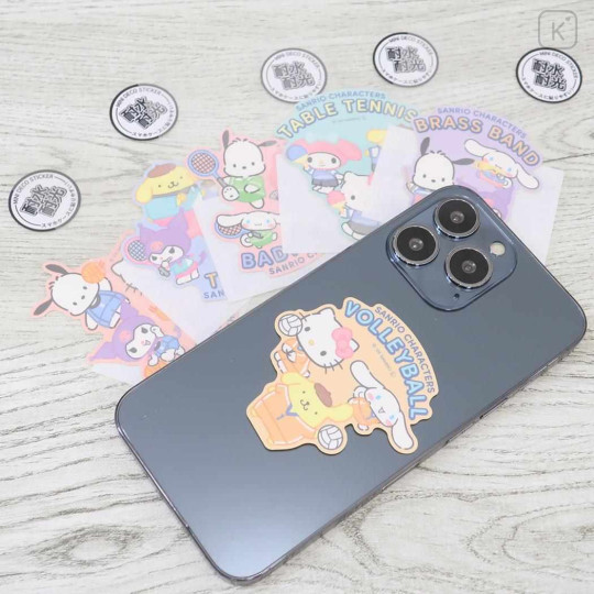 Japan Sanrio Vinyl Sticker - Cinnamoroll & Hello Kitty & Pompompurin : Volley Ball - 2