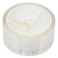 Japan Miffy Clear Masking Tape with Gold Foil - Face White - 1