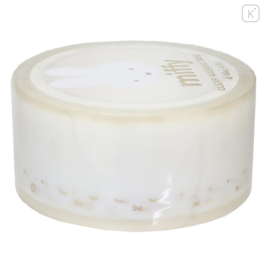 Japan Miffy Clear Masking Tape with Gold Foil - Face White - 2