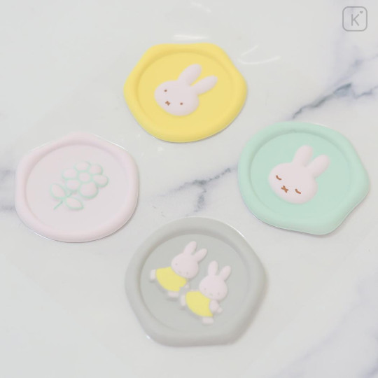 Japan Miffy Wax Style Seal Sticker - Miffy : Grey - 2