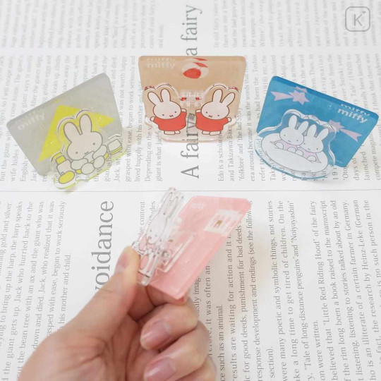 Japan Miffy Memo Clip Stand - Miffy : Writing Pink - 2