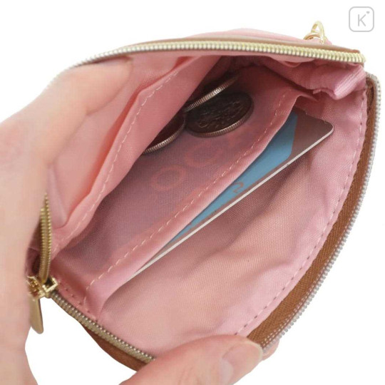 Japan Miffy Pass Case Card Holder & Coin Case & Reel - Miffy : Pink Brown - 3