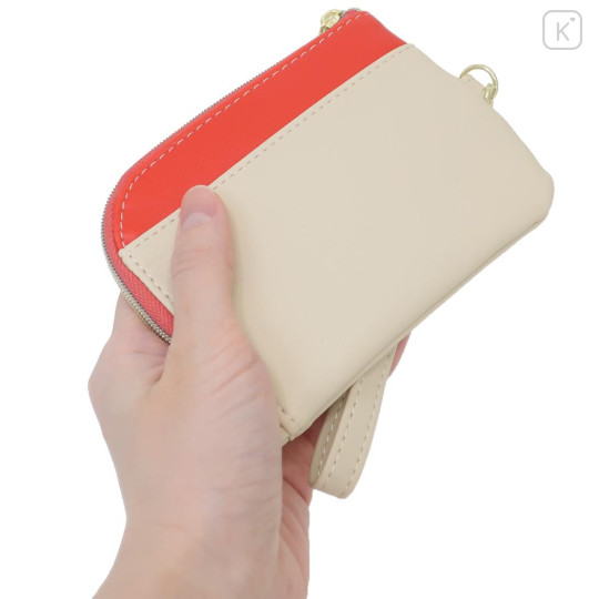 Japan Miffy Pass Case Card Holder & Coin Case & Reel - Miffy : Orange Beige - 2