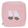 Japan Miffy Cosmetic Pouch - Miffy : Pink Brown - 1