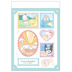 Japan Sanrio Mini Notepad - Characters Outdoor Stamp Style