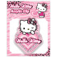 Japan Sanrio Acrylic Clip - Hello Kitty : Gogo Gal Collection Leopard Pink Glitter Wink
