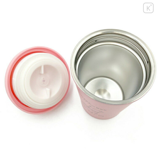 Japan Disney Stainless Steel Tumbler With Handle - Piglet & Pooh : Pink - 3