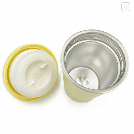 Japan Disney Stainless Steel Tumbler With Handle - Pooh : Flying Balloon Yellow - 3
