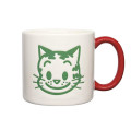 Japan Osamu Goods Porcelain Mug - Cat : White Red - 1
