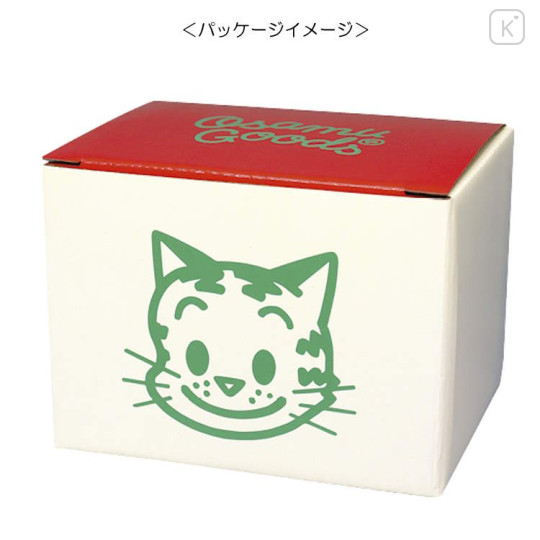 Japan Osamu Goods Porcelain Mug - Cat : White Red - 2