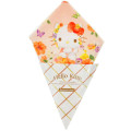 Japan Sanrio Mini Towel Handkerchief - Hello Kitty : Crepe Flower Orange - 1