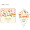 Japan Sanrio Mini Towel Handkerchief - Hello Kitty : Crepe Flower Orange - 2