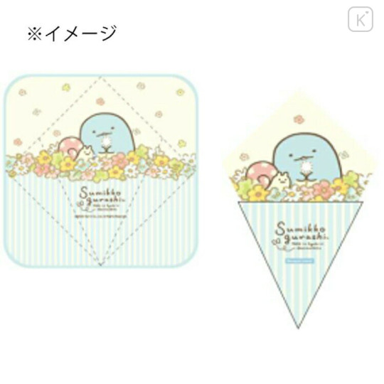Japan San-X Mini Towel Handkerchief - Sumikko Gurashi : Crepe Flower Tokage Nisetsumuri - 2