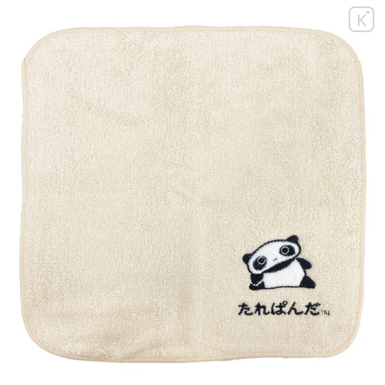 Japan San-X Embroidered Mini Towel Handkerchief Box - Tarepanda : Beige - 2
