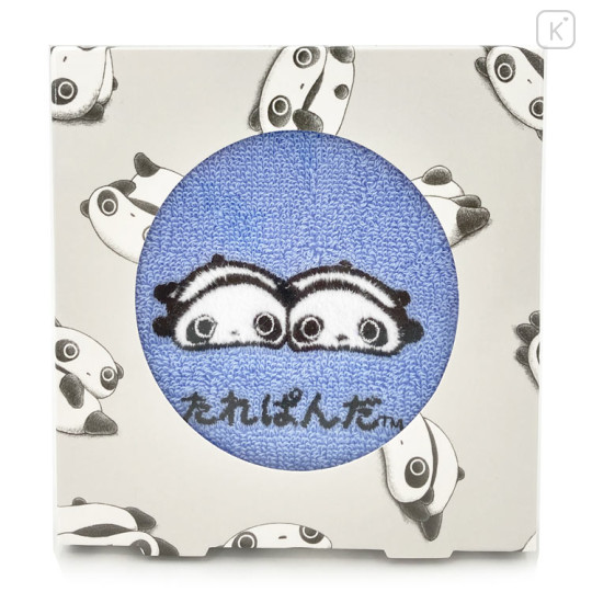 Japan San-X Embroidered Mini Towel Handkerchief Box - Tarepanda : Blue - 1