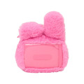 Japan Sanrio Face Pass Case with Reel - My Melody : Black Pink Party - 2