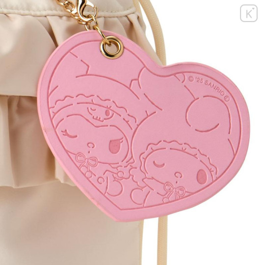 Japan Sanrio Outdoor Products 2way Drawstring Shoulder Bag - Kuromi & My Melody - 6