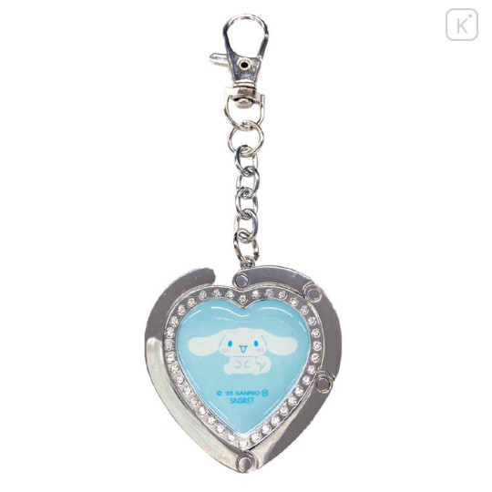 Japan Sanrio Bag Hanger Keychain - Cinnamoroll : Heart-shaped Glitter - 1
