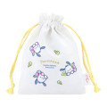 Japan Sanrio Embroidered Drawstring Bag - Pochacco : Couch Potato - 1