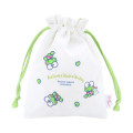 Japan Sanrio Embroidered Drawstring Bag - Keroppi : Couch Potato - 1