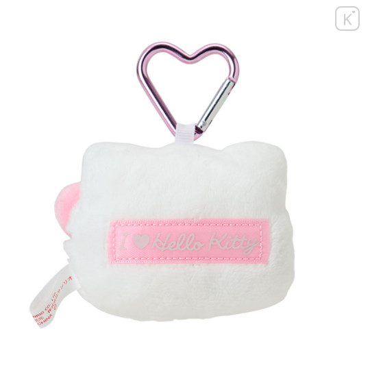 Japan Sanrio Original Face Mascot Holder - Hello Kitty : I Love Hello Kitty Pink Ribbon - 2