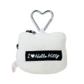 Japan Sanrio Original Face Mascot Holder - Hello Kitty : I Love Hello Kitty Black Ribbon - 2