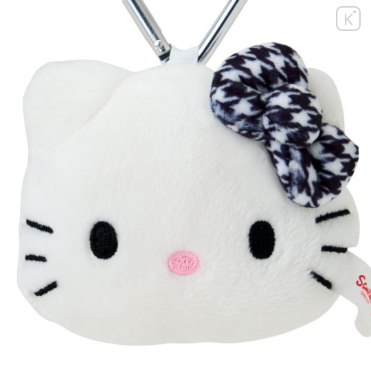 Japan Sanrio Original Face Mascot Holder - Hello Kitty : I Love Hello Kitty Black Ribbon - 3
