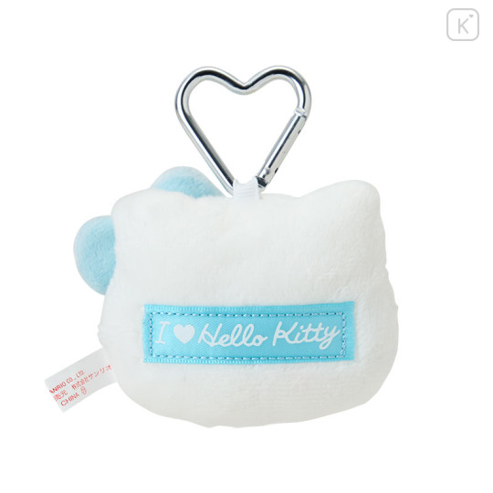 Japan Sanrio Original Face Mascot Holder - Hello Kitty : I Love Hello Kitty Blue Ribbon - 2