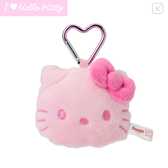 Japan Sanrio Original Face Mascot Holder - Hello Kitty : I Love Hello Kitty Pink - 1