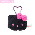 Japan Sanrio Original Face Mascot Holder - Hello Kitty : I Love Hello Kitty Black - 1
