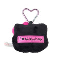 Japan Sanrio Original Face Mascot Holder - Hello Kitty : I Love Hello Kitty Black - 2