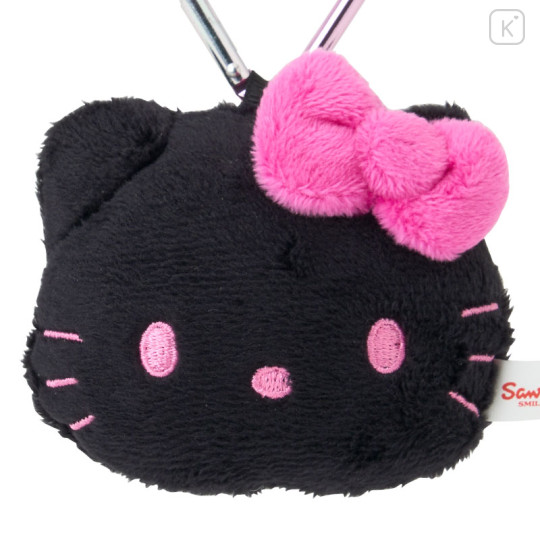 Japan Sanrio Original Face Mascot Holder - Hello Kitty : I Love Hello Kitty Black - 3