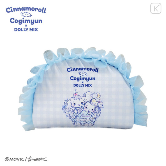 Japan Sanrio Frill Pouch - Cinnamoroll & Cogimyun : Dolly Mix Blue - 1