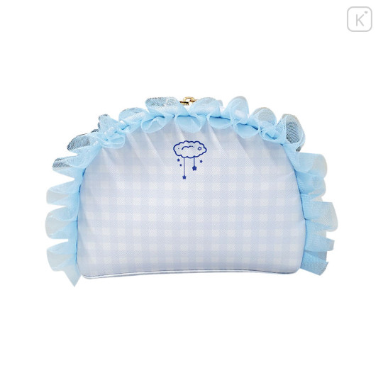 Japan Sanrio Frill Pouch - Cinnamoroll & Cogimyun : Dolly Mix Blue - 2