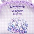Japan Sanrio Frill Pouch - Cinnamoroll & Cogimyun : Dolly Mix Purple - 5
