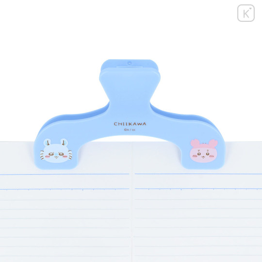 Japan Chiikawa Book Clip - Furuhonya Kani-chan & Momonga : Blue - 4