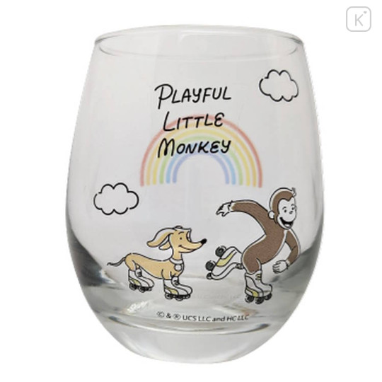 Japan Curious George Swaying Glass Tumbler - Rainbow 3D Drawing - 1