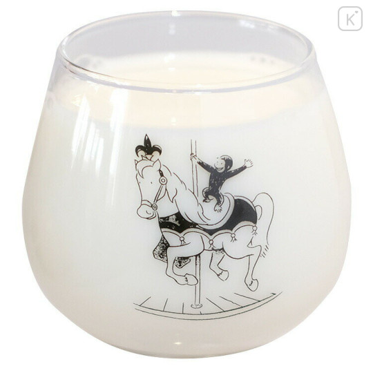 Japan Curious George Swaying Glass Tumbler - Merry-Go-Round - 1