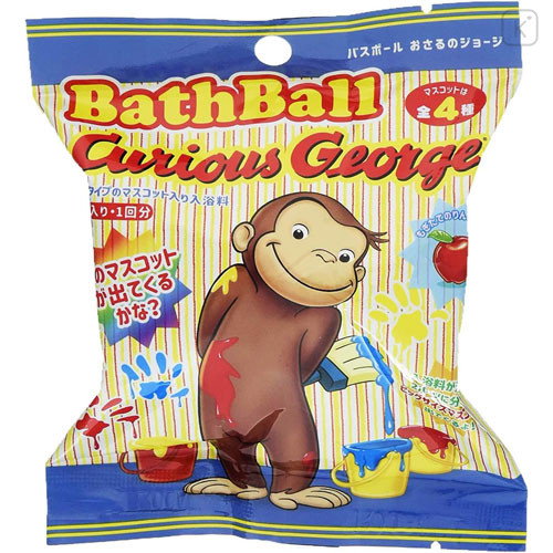 Japan Curious George Bath Ball with Random Mascot - Apple Scent Secret Charm Blind Box - 1