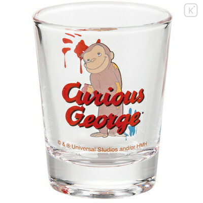 Japan Curious George Mini Glass Tumbler - Painting Red - 2
