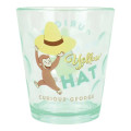 Japan Curious George Clear Plastic Tumbler - Hug Big Yellow Hat Mint - 1