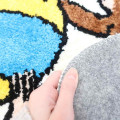Japan Curious George Die-cut Fluffy Floor Mat - Playing Ball - 2