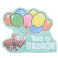 Japan Curious George Vinyl Sticker - Balloon Green - 1