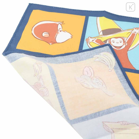 Japan Curious George Handkerchief - Happy Monkey Navy Orange - 2