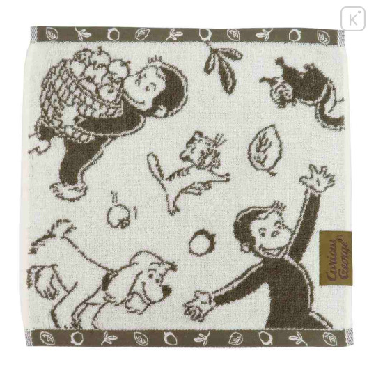 Japan Curious George Jacquard Hand Towel - Animal Apple Monochrome - 1
