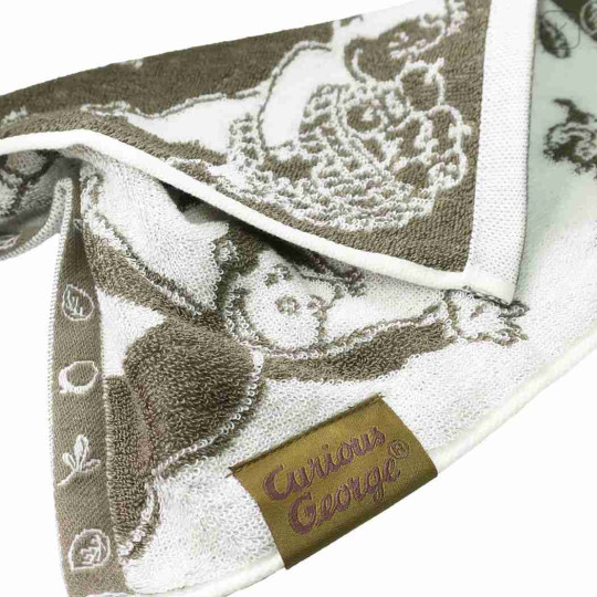 Japan Curious George Jacquard Hand Towel - Animal Apple Monochrome - 2