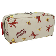 Japan Curious George Pen Pouch Pencil Case - Happy Monkey Beige