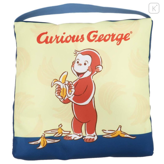 Japan Curious George Seat Cushion - Banana Navy Yellow - 1